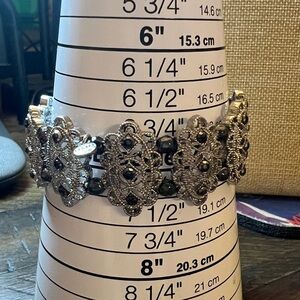 RMN Stretch Bracelet with Black Beads